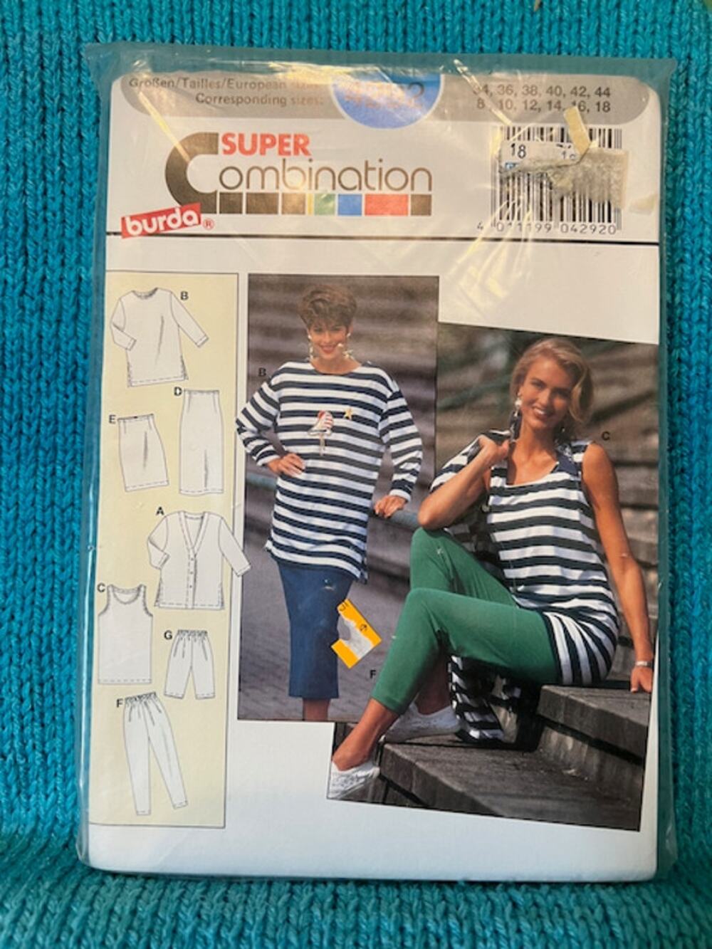 Burda 4292 sewing pattern womens separates top pants cardigan